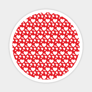 Red and White Hearts Seamless Pattern 107 Magnet